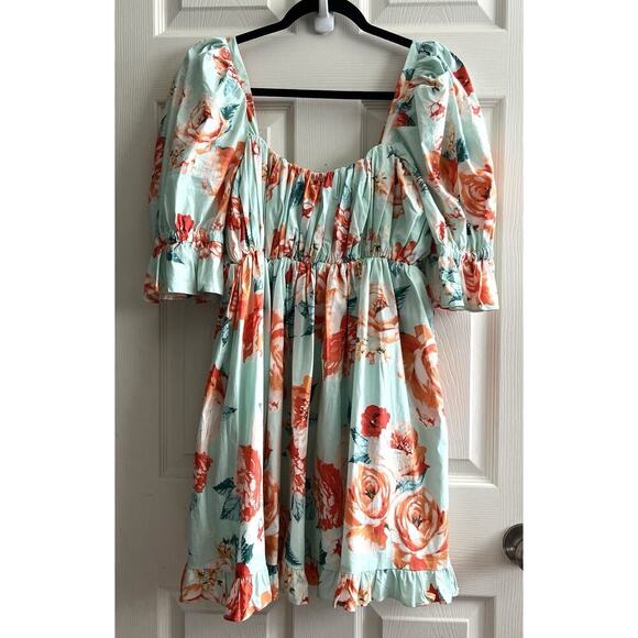BUDDY LOVE Valentina Milk Maid Floral Puff Sleeve Baby Doll Mini Dress - Picture 3 of 13